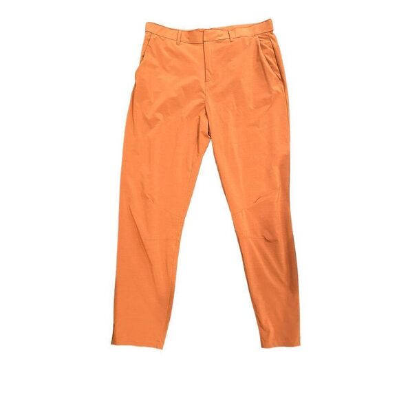 Fabletics Rust Orange Straight Leg Nylon Water Resist Zipper Pants Men's Large - Picture 2 of 10